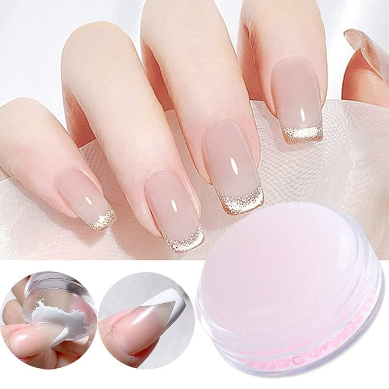 Nail Art Stamper, Clear Silicone Nail Stamper Transparent Visible Body  Jelly Soft Head Nail Print Stamper Image Plate Manicure Tools, No  Misplacement for DIY Nail Decor French Tips Nail Designs Pink 