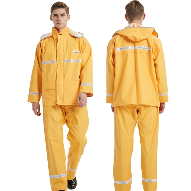 Abrigo resistente a la nieve para lluvia al aire libre chaqueta de PVC gruesa para adultos pantalón