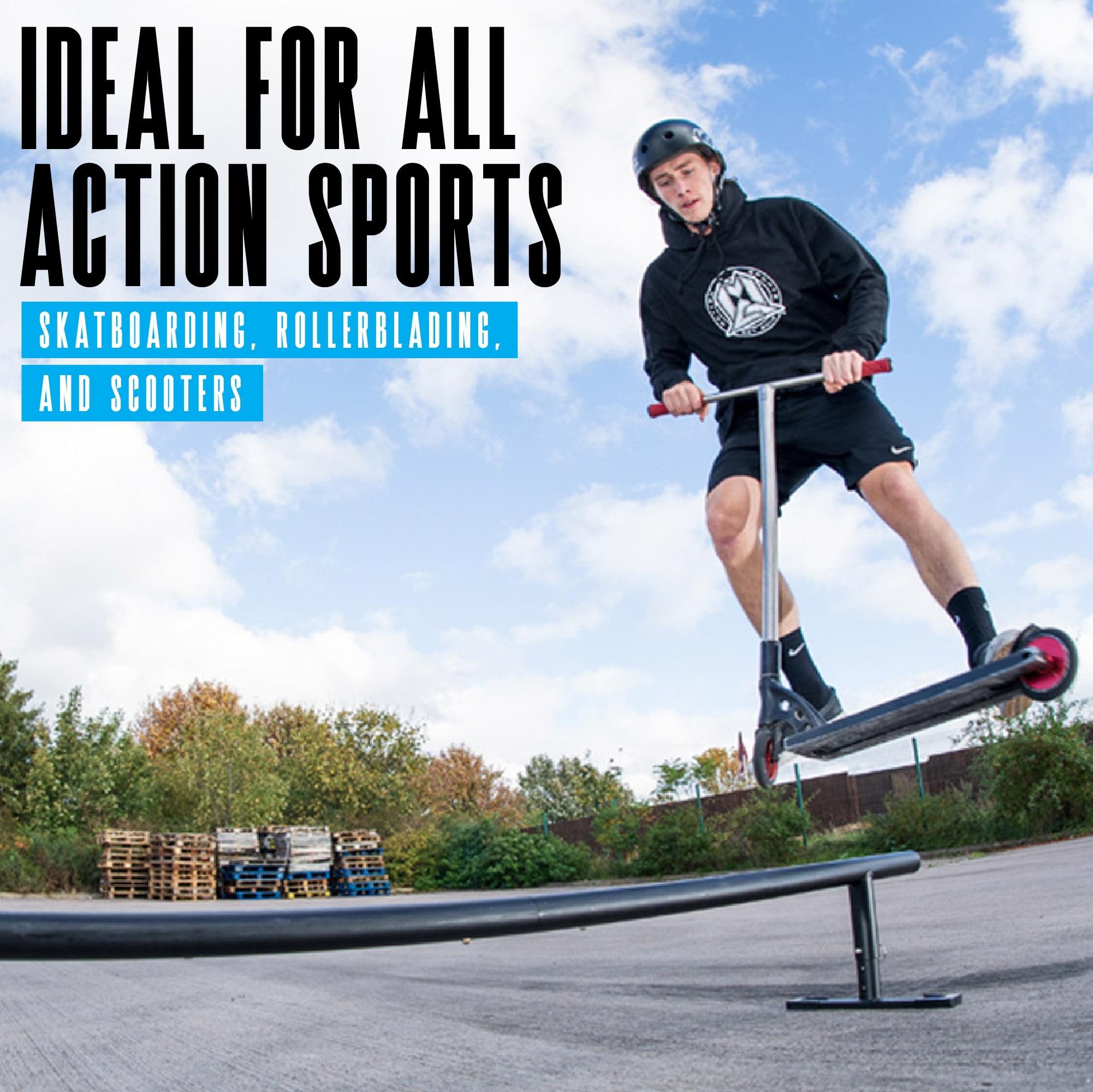 Madd Gear Grind Rail - 99" Long - 3-Step Adjustable Height - Extra Stability Practice Skate Rail