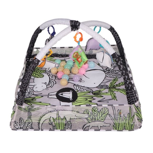 Portable Cozy Baby Gym Play Mat Square Wild Prairie Pattern Safe Baby Play Mat Comfortable Baby Activity Gym for Home