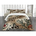thumbnail image 3 of Ambesonne Leopard Print Quilted Bedspread Set 3 Pcs, Abstract Blend Earthy, Queen Size, Pastel Brown Forest Green, 3 of 5