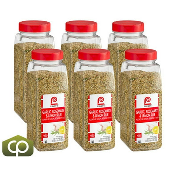 Lawry's Garlic, Rosemary, and Lemon Rub, 22 oz. - 6/Case Bold Flavor for Grilled