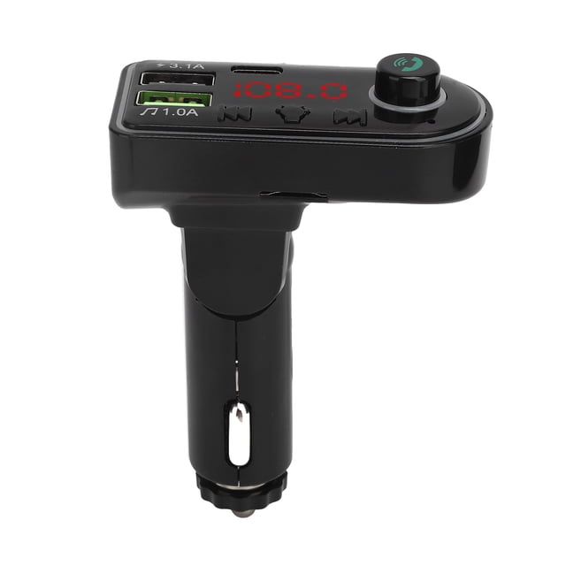 Cargador USB para coche Reproductor MP3 Bluetooth Transmisor FM Luz ambiental con pantalla LED