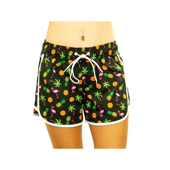 Adoretex Women's Fruits Printed Beach Board Shorts (FBP012) - Black Combo - X-Small