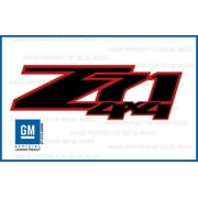 Decal Mods Z71 4x4 decals stickers fits Chevy Silverado/GMC Sierra RED & BLACK - FRBLK (2007-2013) bed side 1500 2500 HD (set of 2)