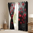 thumbnail image 3 of Homewish Red Floral Rose Blackout Curtains Set of 2 (52x84 Each) for Boys Girls,Gothic Style Window Curtains,Romantic Valentine Curtains and Drapes,Super Cozy Room Decor, 3 of 6