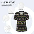 thumbnail image 3 of Hirioo Mardi Gras Fleur de Lis for Men's Baseball T-shirt Shirts Short Sleeve Casual Summer Button Stretch T Shirts,Size S-4XL-X-Large, 3 of 7