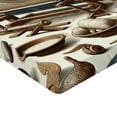 thumbnail image 2 of Ambesonne Traditional Fitted Sheet, Oriental Ethno Artwork, Twin Size, Umber Dark Teal Ivory, 2 of 3