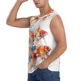 thumbnail image 3 of Lsque Three Goldfish Watercolor Splash Print Men's Cotton Blend Sleeveless Muscle Shirts (S-3XL)- Moisture Wicking, Odor Protection, UPF 30+,3X-Large, 3 of 8