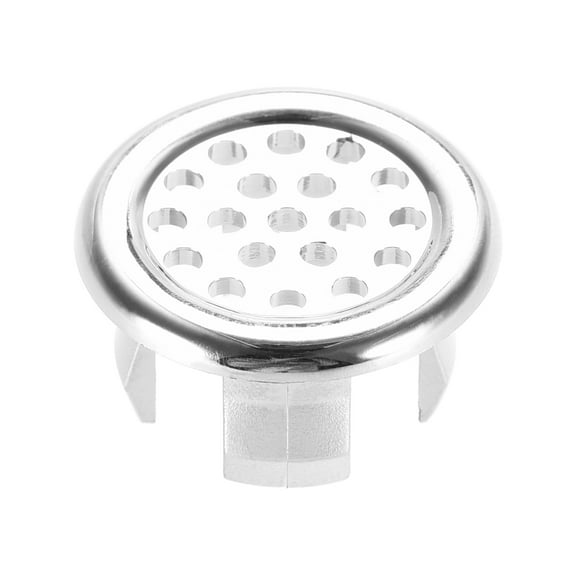 Uxcell Sink Basin Trim Overflow Cover Insert in Mesh Hole Round Caps, Silver Tone 12pcs