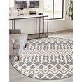 thumbnail image 3 of Unique Loom Arlo Collection Area Rug - Lenny (5' 3" Round Charcoal/Ivory), 3 of 8
