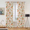 thumbnail image 2 of Kitchen Curtains 84 Inch Length 2 Panels, Summer Peach Grommets Window Treatment Curtain, Tropical Fruit Rustic Flowers Watercolor Thermal Curtains Drapes for Living Room/Bathroom, 2 of 9