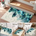 thumbnail image 5 of Non-Slip Rug Pad Rugs Watercolor Realistic Peacock Feathers Rectangle Area Rugs 2x3Ft Soft Carpet Pads for Living Room Kids Room, Teal Art, 5 of 9