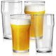 thumbnail image 1 of Juego de 4 vasos de cerveza de 20 onzas, fáciles de apilar y sin plomo, vasos clásicos de pinta británica, vasos grandes de cerveza para IPA, Pilsner, vasos de vidrio alto transparente, 1 of 9