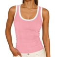 thumbnail image 4 of cfhntfmh Women's Scoop Neck Ribbed Tank Top Basic Sleeveless Racerback Tops Summer Trendy Slim Fit Shirts, 4 of 7