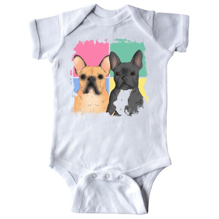 

Inktastic French Bulldogs with Colorful Grunge Background Gift Baby Boy or Baby Girl Bodysuit