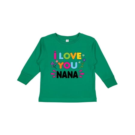 

Inktastic I Love You Nana with Flowers Girls Long Sleeve Toddler T-Shirt