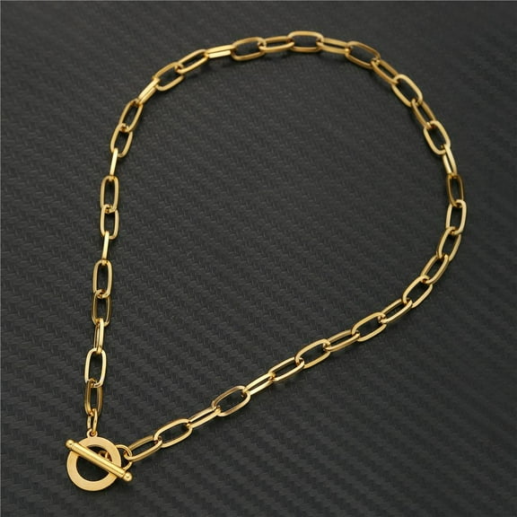 Kpop Women's Neck Chains 14K Yellow Gold Choker Necklaces for Women Men Fashion Jewelry Christmas Gift