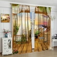 thumbnail image 5 of Sunset Ocean Curtains, Ocean Scene Beach View Sea Wave Summer Tropical Seaside Scenery Thermal Insulation Blackout Window Treatments for Bedroom Cafe, 84" W X 84" L, 5 of 6