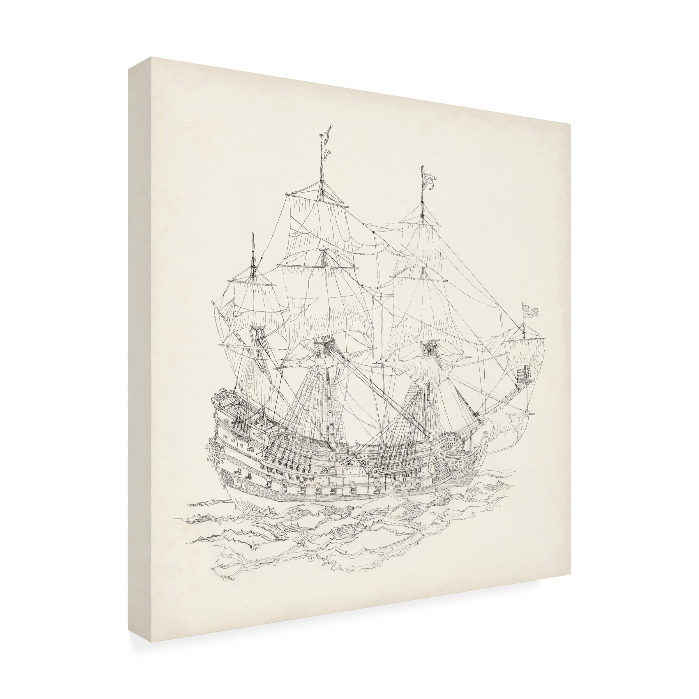 Richard Foust 'Antique Ship Sketch IX' Canvas Art