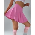 thumbnail image 3 of Womens Tennis Skirt with inner Shorts Pockets Shorts Crossover High Waisted Athletic Skorts Skirts for Golf Running Workout and Yoga Sports Activewear Pink S, 3 of 7