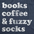 thumbnail image 2 of Womens Books Coffee and Fuzzy Socks T shirt Funny Gift for Her Cottage Lake Tee Womens Graphic Tees, 2 of 9