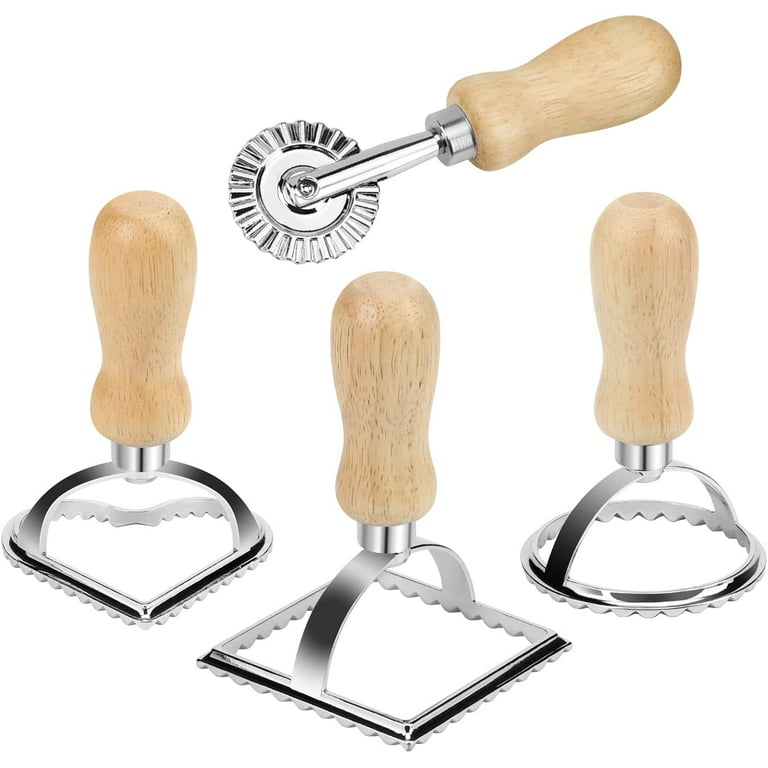 Ravioli Cutters, Ravioli Cutter Wooden Handle And Edge Rolling