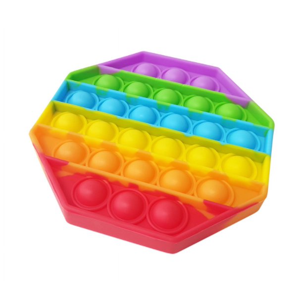 Rompecabezas de entrenamiento lógico de escritorio de silicona de arcoíris para niños, juguetes de descompresión con prensa, juego de mesa interactivo para padres e hijos brillar Electrónica