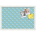 thumbnail image 2 of PinPix 24x16 Custom Cork Bulletin Board Blue - White Dots Poster Board Has a Fabric Style Canvas Finish, Framed in Blue - White Dots, by ArtToFrames (PinPix-345), 2 of 6
