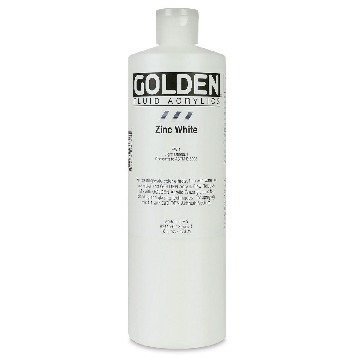 Golden� Fluid Acrylic, 16 oz., Zinc White