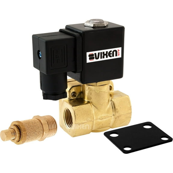 Vixen Air 3/8" NPT Air Ride Suspension High Flow Electric Air Valve (Solenoid) 250 PSI with One 3/8" Flow/Dump Control Valve VXF4038M