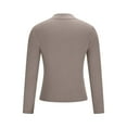 thumbnail image 5 of QIUOMBBP Womens Long Sleeve Mock Neck Shirts Ribbed Slim Fit Turtleneck Lightweight Basic Tee Going Out Tops Khaki XS, 5 of 7