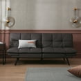 thumbnail image 3 of Zechuan Futon Tufted Back Convertible Sofa 71" Twin Size Bed - Loveseat Sofa - Black, 3 of 9