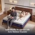thumbnail image 6 of 10" Queen Hybrid Mattress in a Box, Memory Foam & Individual Pocket Coils, Knitted fabric, Medium Firm, Cooling, Motion Isolation, Pressure Relief, 6 of 9