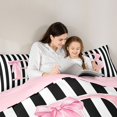 thumbnail image 5 of Manfei Alphabet B Design 7 Pieces Full Size Bedding Sets,Modern Geometric Stripes Full Size Bed in a Bag,Pink Reversible, 5 of 7