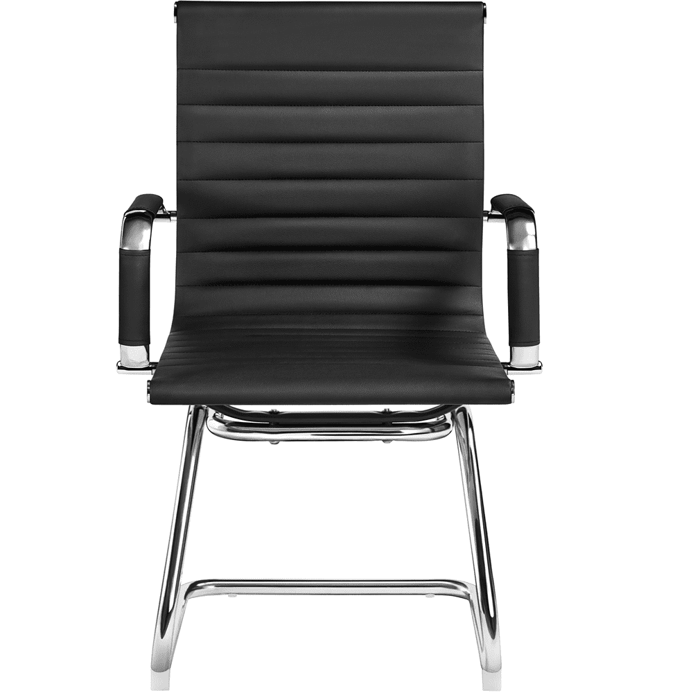 Yaheetech Modern Faux Leather Mid-back Office Chair, Set of 2,Black