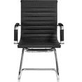thumbnail image 2 of Yaheetech Modern Faux Leather Mid-back Office Chair, Set of 2,Black, 2 of 8