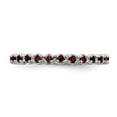 thumbnail image 4 of 925 Sterling Silver Stackable Expressions Garnet Ring Size: 7; for Adults and Teens; for Women and Men, 4 of 5