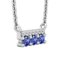 thumbnail image 2 of Dazzlingrock Collection Round White Diamond & Tanzanite Horizontal Bar Pendant for Women with 18 Inch Silver Chain (0.05 ctw, Color I-J, Clarity I1-I2) in 14K White Gold, 2 of 4