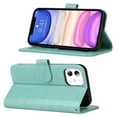 thumbnail image 3 of Dteck Wallet Case for iPhone 11 6.1", Shockproof Magnetic Flip Kickstand Embossed Pattern PU Leather Card Slots Protective Cover with Hand Strap For iPhone 11,Green, 3 of 11