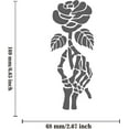 thumbnail image 2 of Stainless Steel Flower Stencil Templates Reusable Rose and Skull Hand Painting Template Journal Tool for Wood Burning Pyrography Engraving DIY Craft 4x7 inch 1pc, 2 of 7
