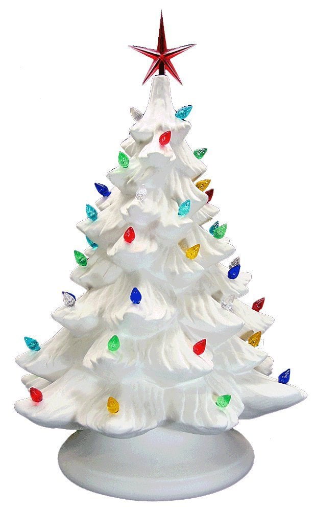 Christmas SNOWMAN Christmas Tree with Lights  *Ceramic Bisque Ready to Paint 