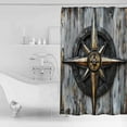 thumbnail image 4 of Extra Long Shower Curtain 72x96 Inch, Vintage Coastal Shower Curtain Waterproof Bathroom Decor Nautical Compass Ocean Summer Beach Fabric Bath Curtain Set Accessories with Hooks, 4 of 6