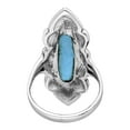 thumbnail image 2 of Vintage Inspired Long Oval Blue Turquoise Inlaid .925 Sterling Silver Ring, 2 of 5