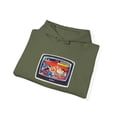 thumbnail image 3 of Willy vs Flameboy World Industries 2000 Skateboard Vintage Classic  Hoodie Print - S / Military Green, 3 of 5