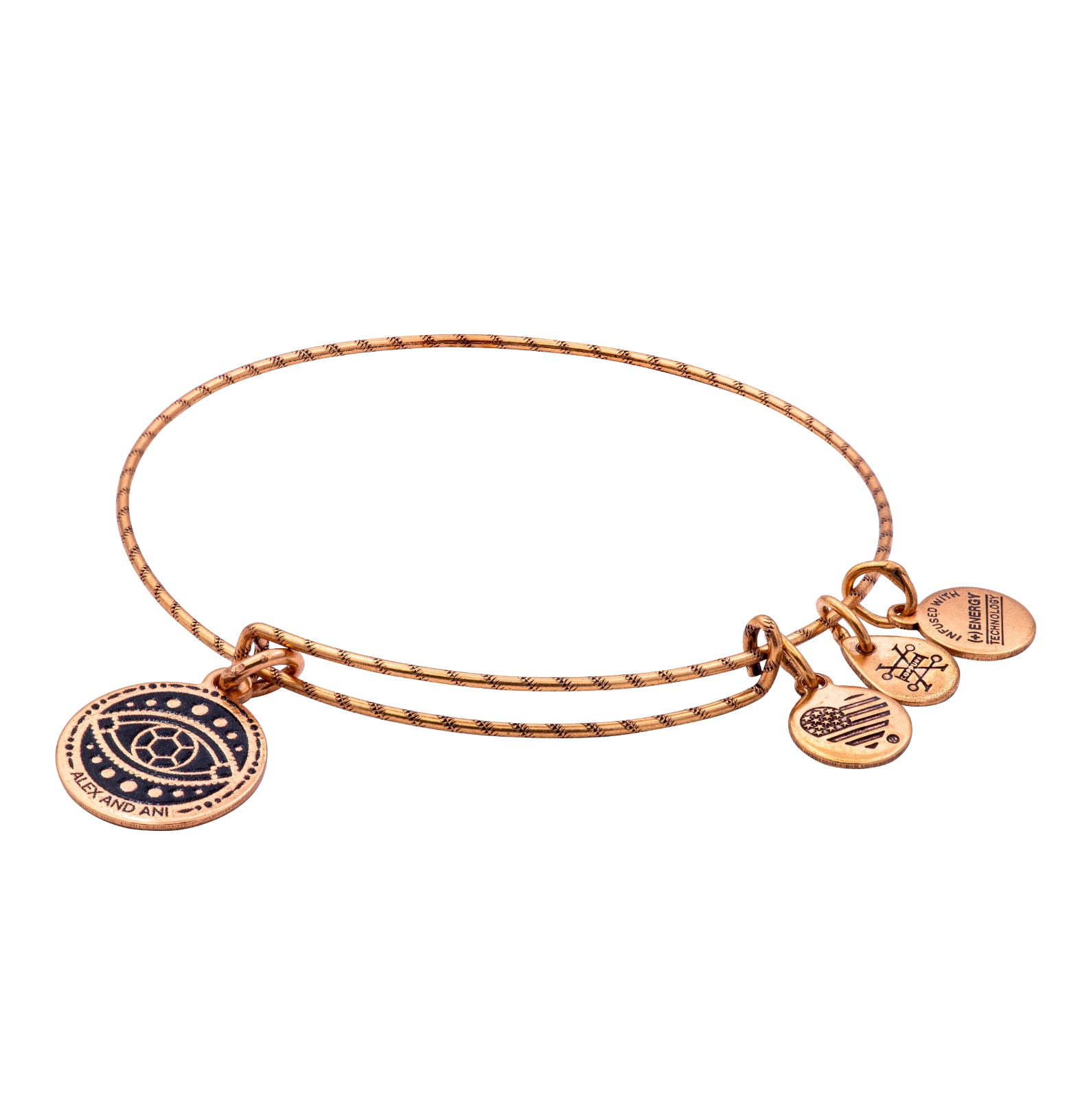 Alex and Ani Women's Embossed Paint Charm Evil Eye Charm Bangle Silver,...