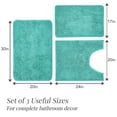 thumbnail image 6 of ZOPZO 3-Piece Bathroom Rug Set, Turquoise, 17x24、20x24、20x32 Inch, Soft Microfiber Chenille Bath Mats with TPR Backing, Absorbent Mats for Bathroom, 6 of 6