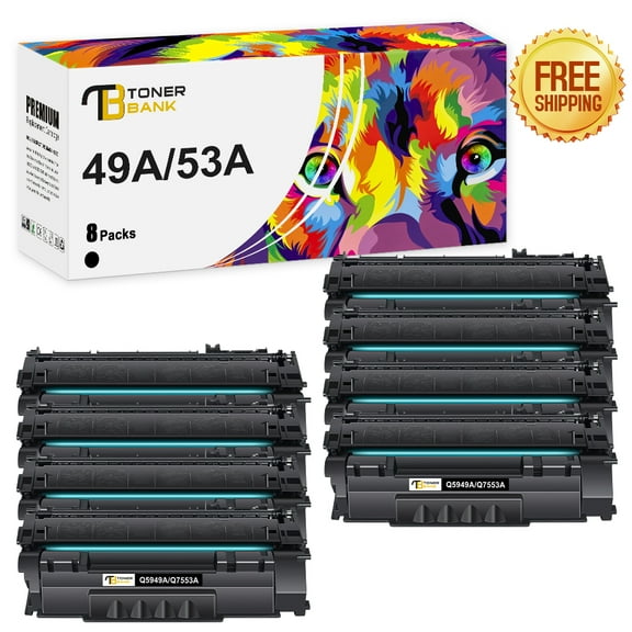 Toner Bank 8-Pack Compatible Toner Replacement for HP 49A Q5949A 49A LaserJet 1160 1160LE 1320 1320N 1320TN 1320NW 3390 3392 Printer Toner Ink Black