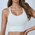 thumbnail image 2 of khonts,Women's Comfortable No Pad Strappy Bras Seamless Ribbed Tank Tops Casual Yoga Gym Criss Cross Crop Top White M, 2 of 8