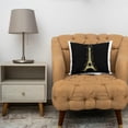 thumbnail image 3 of 3drose, Paris Dream Bigger Inspirational Design Black and Gold, 16x16 inch Pillow Case, 3 of 5